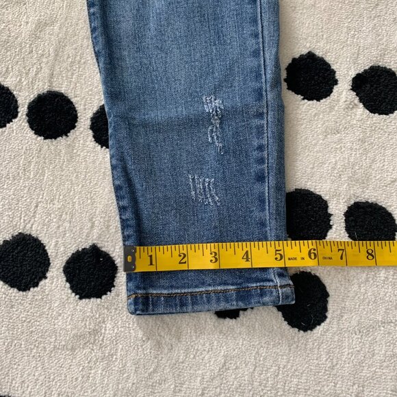 Judy Blue Mid Rise Dark Wash Distressed Stretch Denim Skinny Jeans - Picture 13 of 13